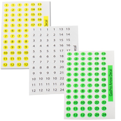 (Bild für) Gas Pro Nummern-Aufkleber für Pfeile